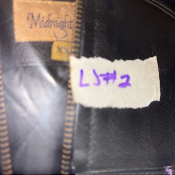 Men’s Midnight Velvet Vintage Black Men’s Leather Jacket Size XXL Zip Up Pockets - Picture 12 of 12